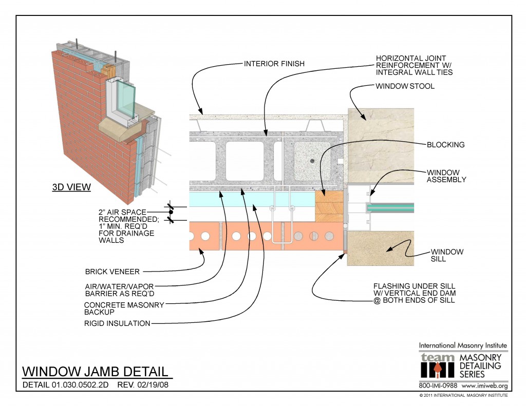 01 030 0502 2d Window Jamb Detail International Masonry