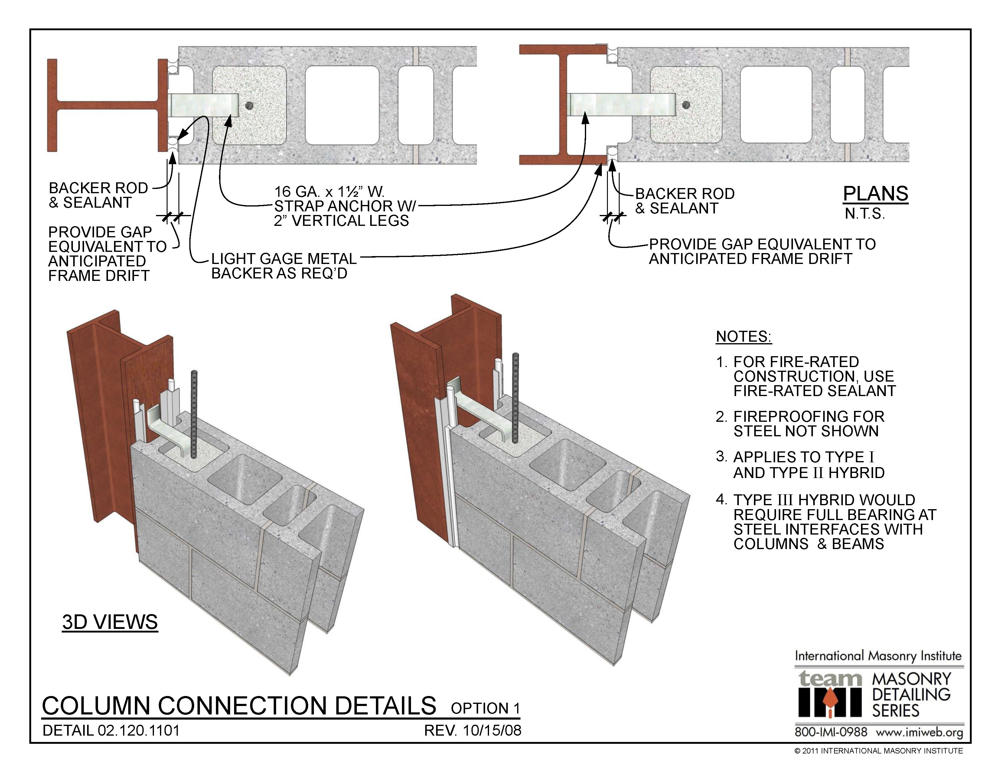 02 120 1101 Column Connection Details Option 1 International