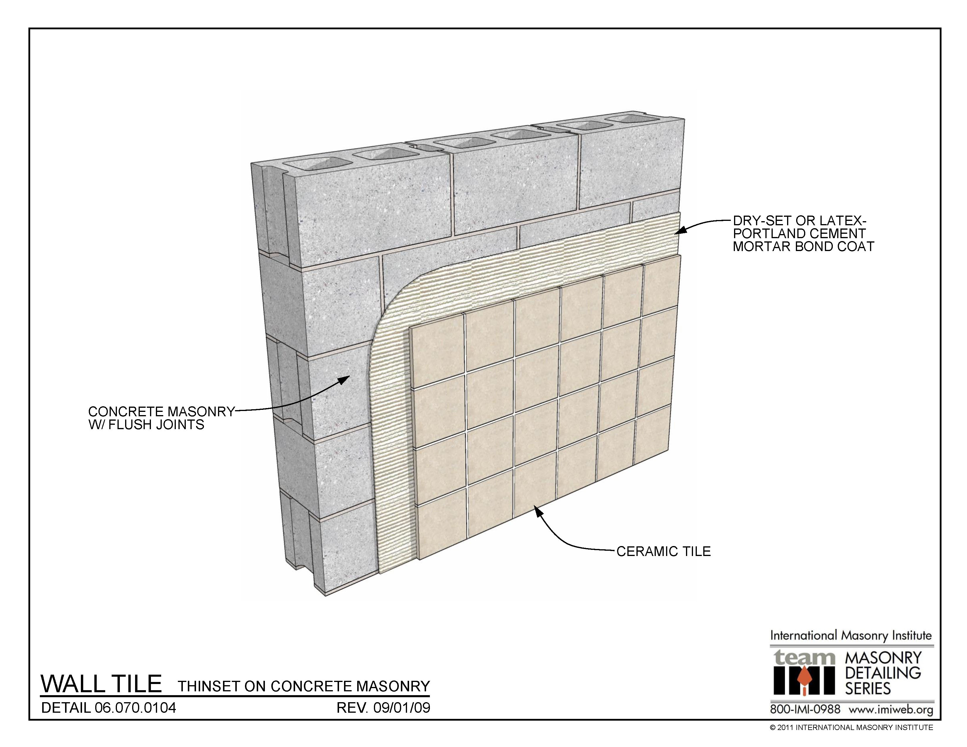 06 070 0104 Wall Tile Thinset On Concrete Masonry