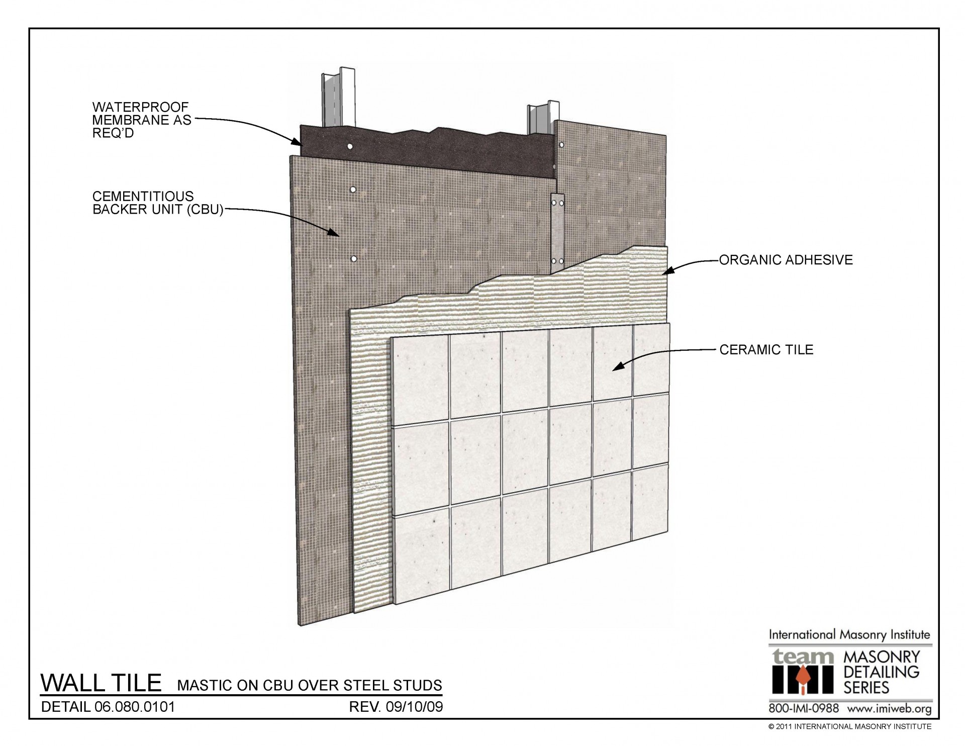 06 080 0101 Wall Tile Mastic On Cbu Over Steel Studs 06 080 0101 Wall Tile Mastic On Cbu Over Steel Studs