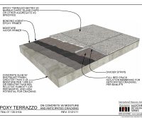 07.130.0104 Epoxy terrazzo on concrete with moisture and anticipated cracking